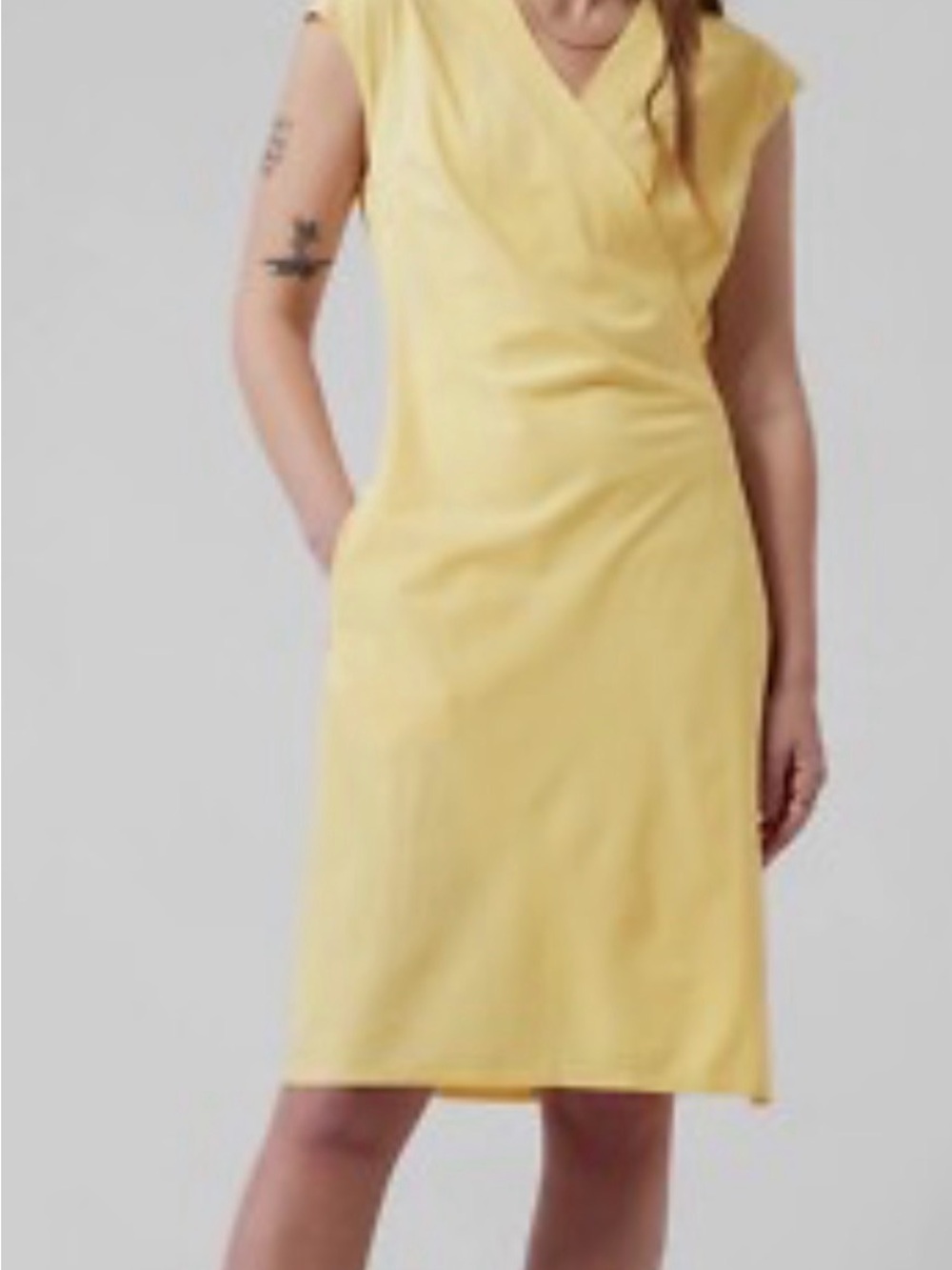 Athleta Newport Yellow Wrap Women's Dress